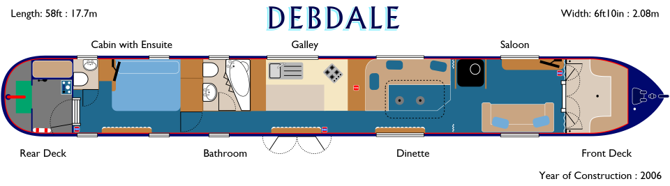 Schematic plan of Debdale showing the main elements of her design and layout.