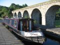 Debdale on the Chirk Aqueduct with the railway viaduct in the background - Location: Chirk Aqueduct - Canal: Llangollen
