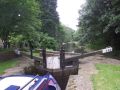 Lock 36E is fairly typical of the Marsden locks. You can usually see at least the next lock in each direction. - Location: Marsden - Canal: Huddersfield Narrow
