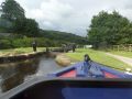 We moored for the night at Lock 31E. On any other canal it would be very bad form to spend the night on the lock moorings but here there is so little traffic and so few places to moor that this is accepted - and indeed CRT staff advised this as a suitable overnight mooring! Just as well as the rain began once we had arrived. We investigated the chalk board of items for sale, anticipating jams and fresh veg, but no, the canalside house was selling plants! As the towpath was well used by walkers, cyclists etc perhaps this was a thriving business. Tomorrow we will complete our journey to Huddersfield and do 31 locks in 10 hours! - Location: Marsden - Canal: Huddersfield Narrow