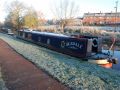 A surprisingly frosty morning to wake up to at the moorings below Stone bottom lock. Ropes frozen onto the boat so departure not iminent - plenty of time to consider the meaning of 'stone cold'! - Location: Stone - Canal: Trent and Mersey