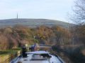 The BT Tower on Sutton Common viewed from near the foot of the Bosley flight of locks. - Location: Bosley - Canal: Macclesfield